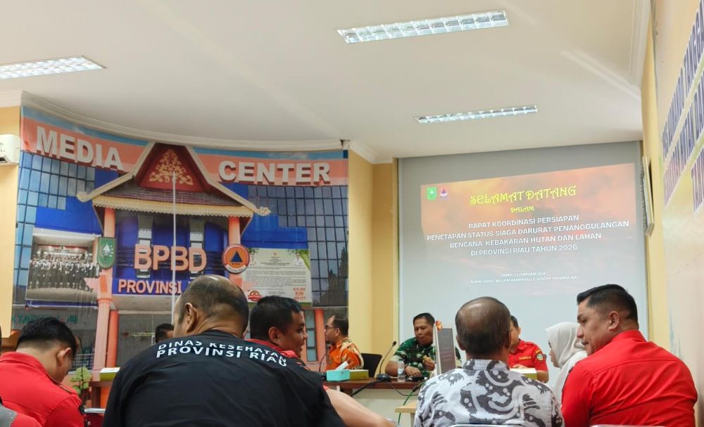 BPBD Riau Gelar Rakor Lintas Sektor, Matangkan Penetapan Status Siaga Darurat Karhutla Provinsi