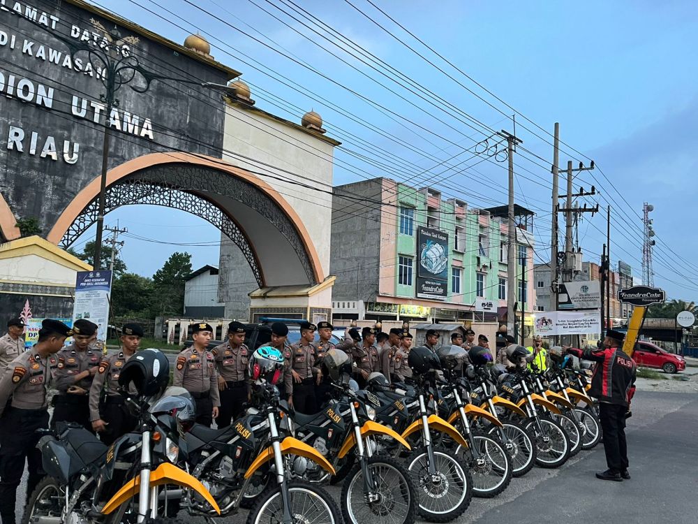 Operasi Anti Balap Liar Dijalankan oleh Samapta Polresta Pekanbaru di Sekitaran Stadion