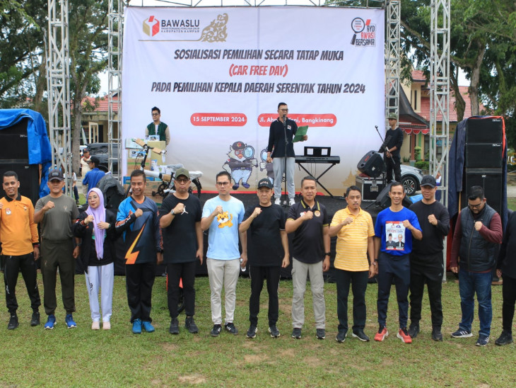 Hadiri Car Free Day Yang Di Taja Bawaslu Kab.Kampar, Pj Bupati Kampar Hambali Pesan; Mari Sama - Sama Kita Ciptakan Pemilu Yang Damai.