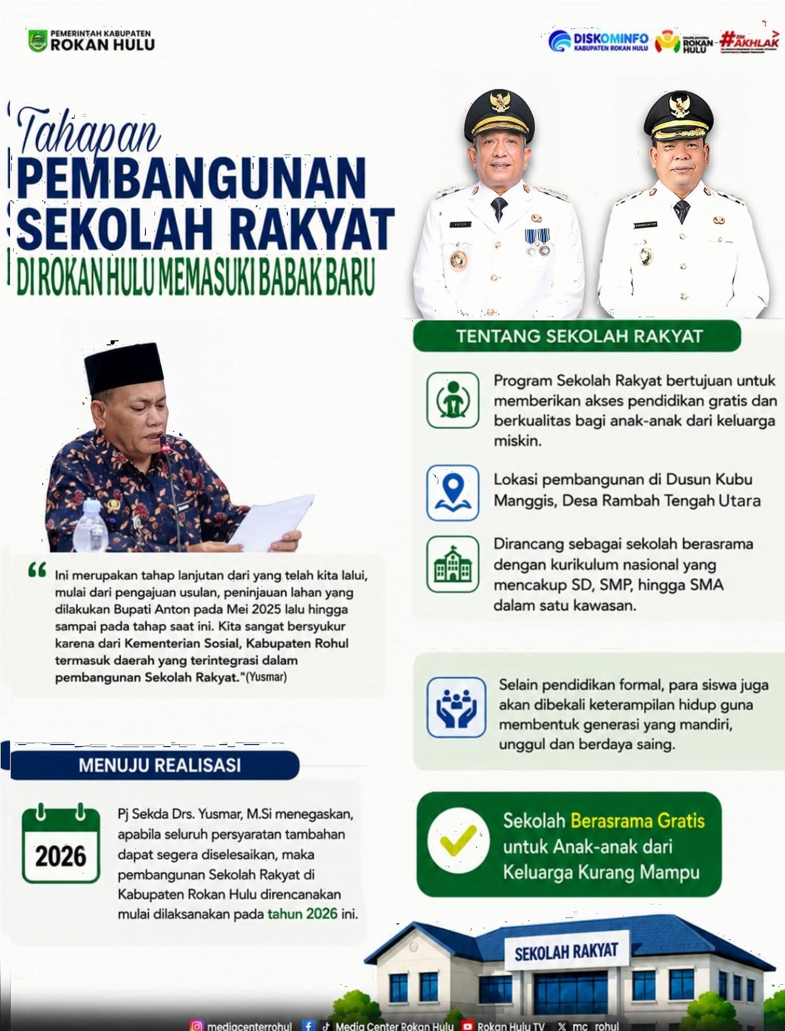 Babak Baru Pendidikan! Rokan Hulu Hadirkan Sekolah Berasrama Gratis Tahun 2026