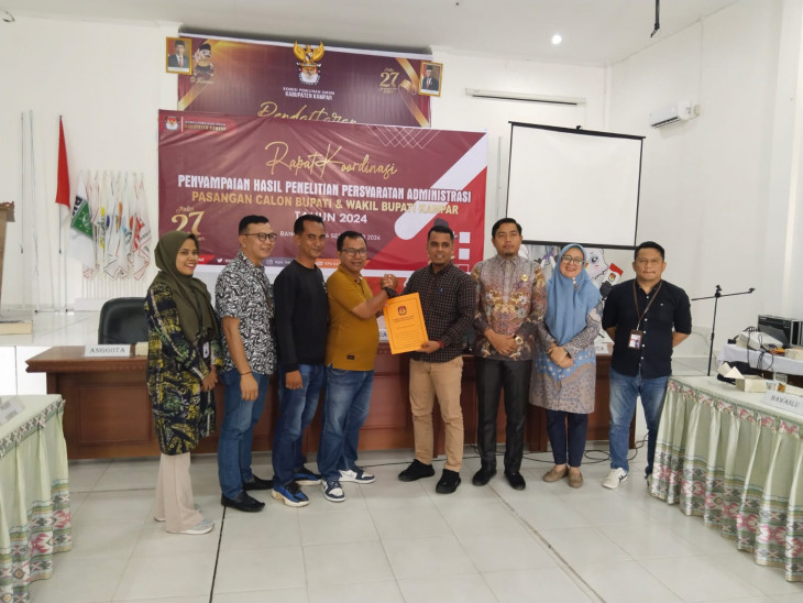 Untuk Penelitian Administrasi Bacalon Bupati /Wakil Bupati Kampar Periode 2024-2029, KPU Kampar terima Berkas Perbaikan Kelengkapan Administrasi.