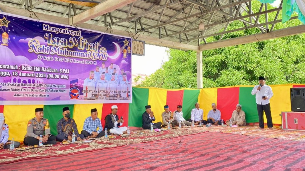 Peringati Isra Mi’raj 1447 H, Wakil Wali Kota Dumai Sugiyarto Apresiasi Peran Persatuan Batak Islam Bukit Kapur